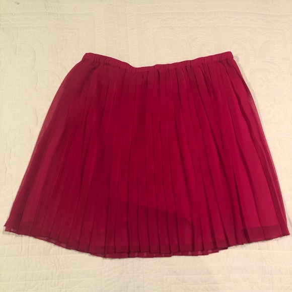 Madewell Broadway & Broome Hot Pink Elastic Waistband Pleated Mini Skirt Size: M - Picture 1 of 4